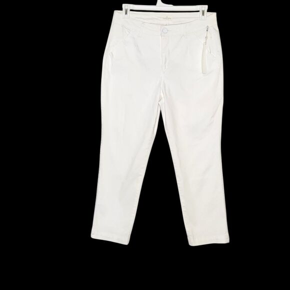 Caslon Pants - Caslon White Stretch Cotton Chino Ankle Pants Nordstrom Women's 14 NWT Preppy
